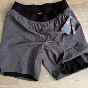 Skora Qwick-Dry Athletic 2 in 1 shorts - Grayish Black possibly Brown.
